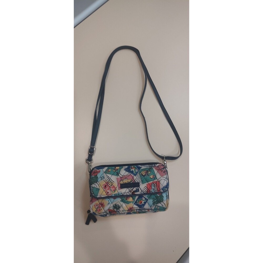 Vera Bradley Cuban Stamps Crossbody Wallet